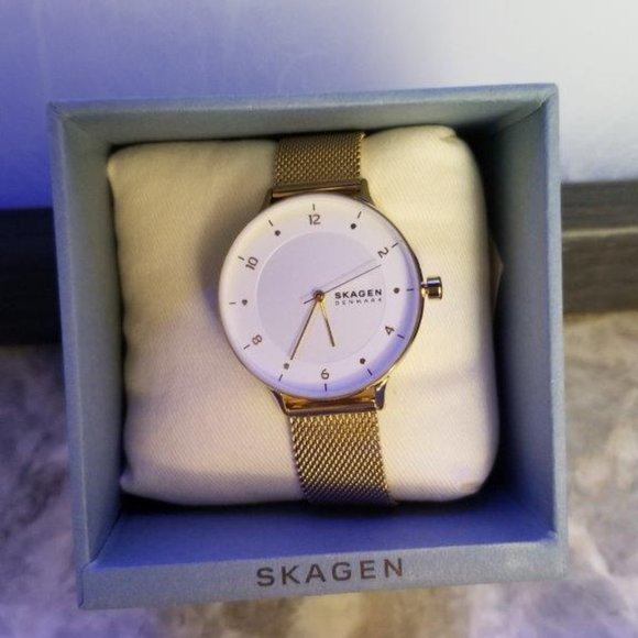 Skagen Accessories - Skagen Women's RIIS Quartz Analog Stainless Steel Watch Gold